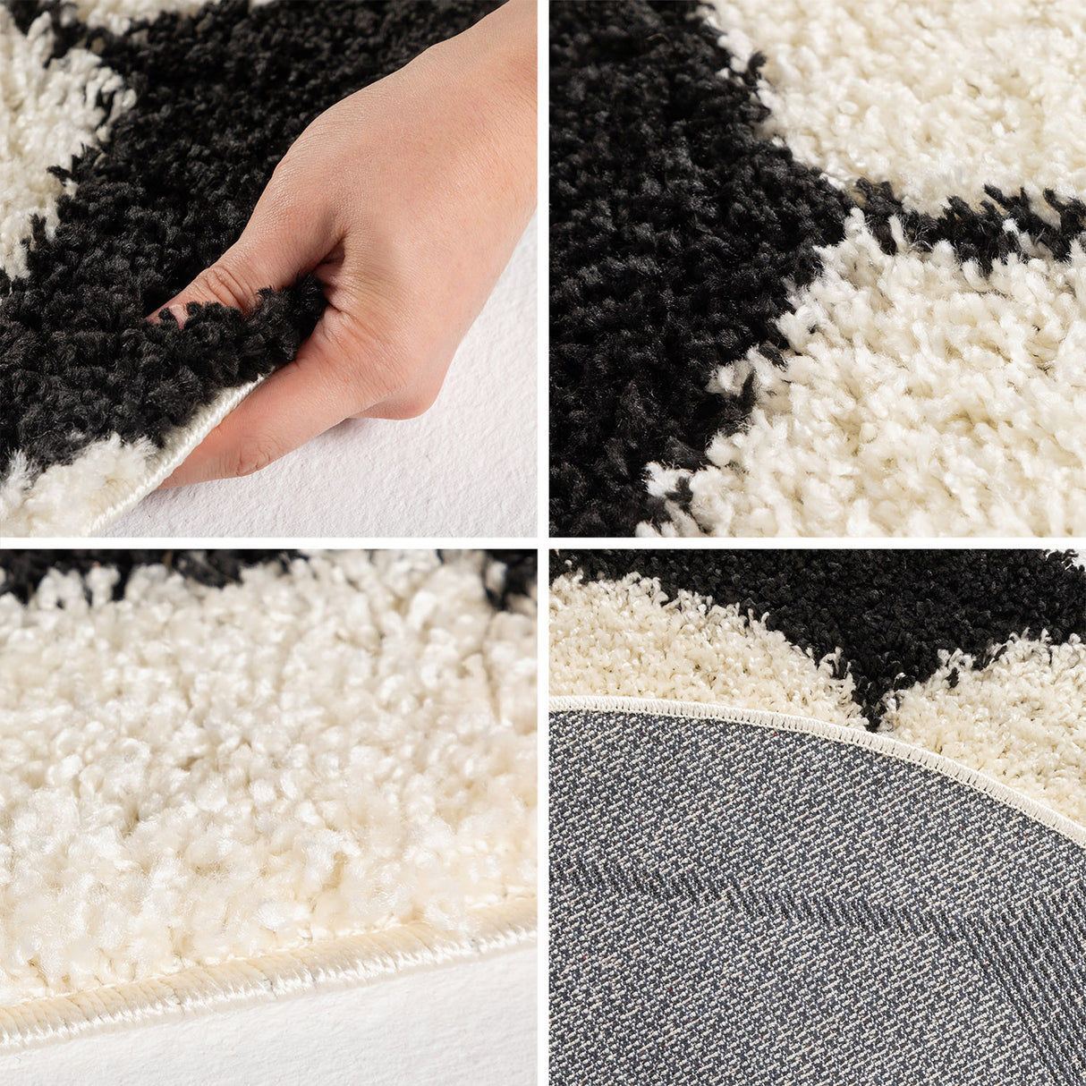 Ball 6001 Schwarz – Hochflor Shaggy Teppich für extra Komfort