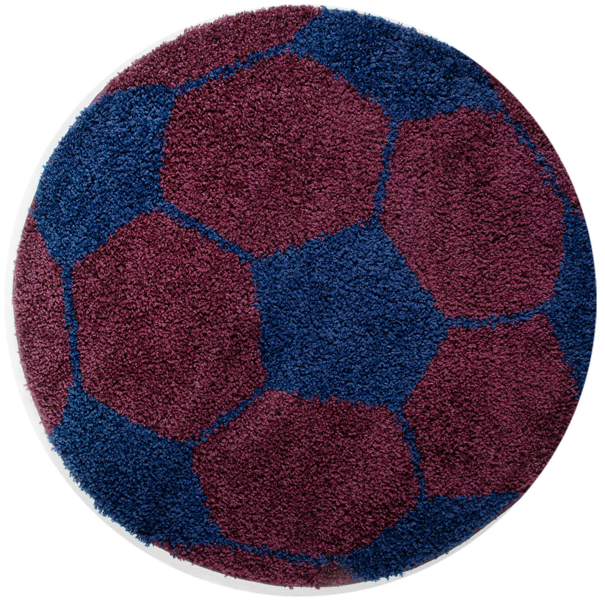 Ball 6001 Marineblau – Hochflor Shaggy Teppich für extra Komfort