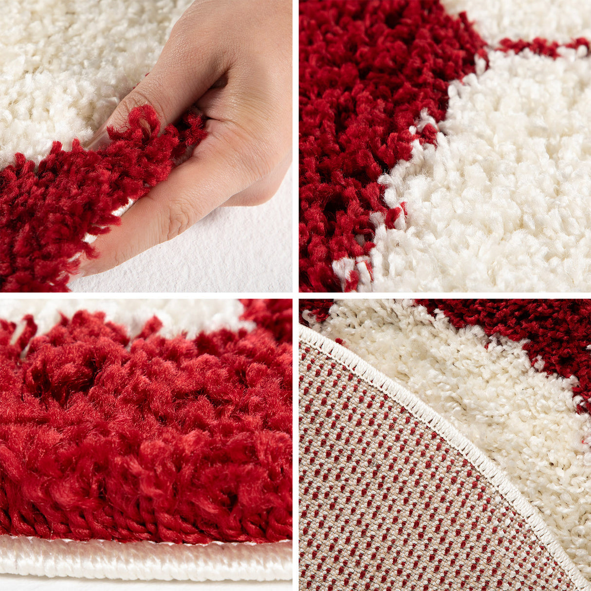 Ball 6001 Rot – Hochflor Shaggy Teppich für extra Komfort