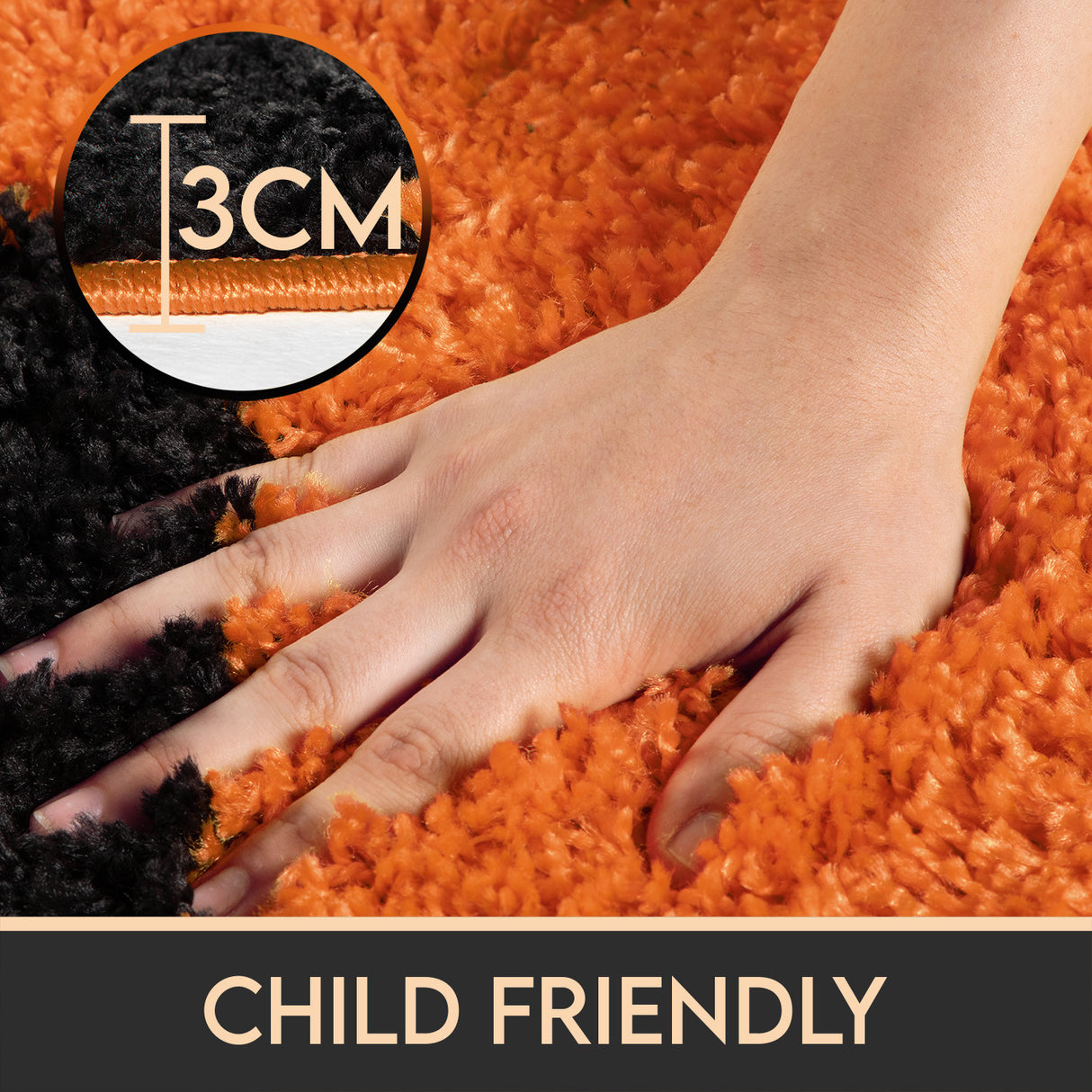 Ball 6002 Orange – Hochflor Shaggy Teppich für extra Komfort