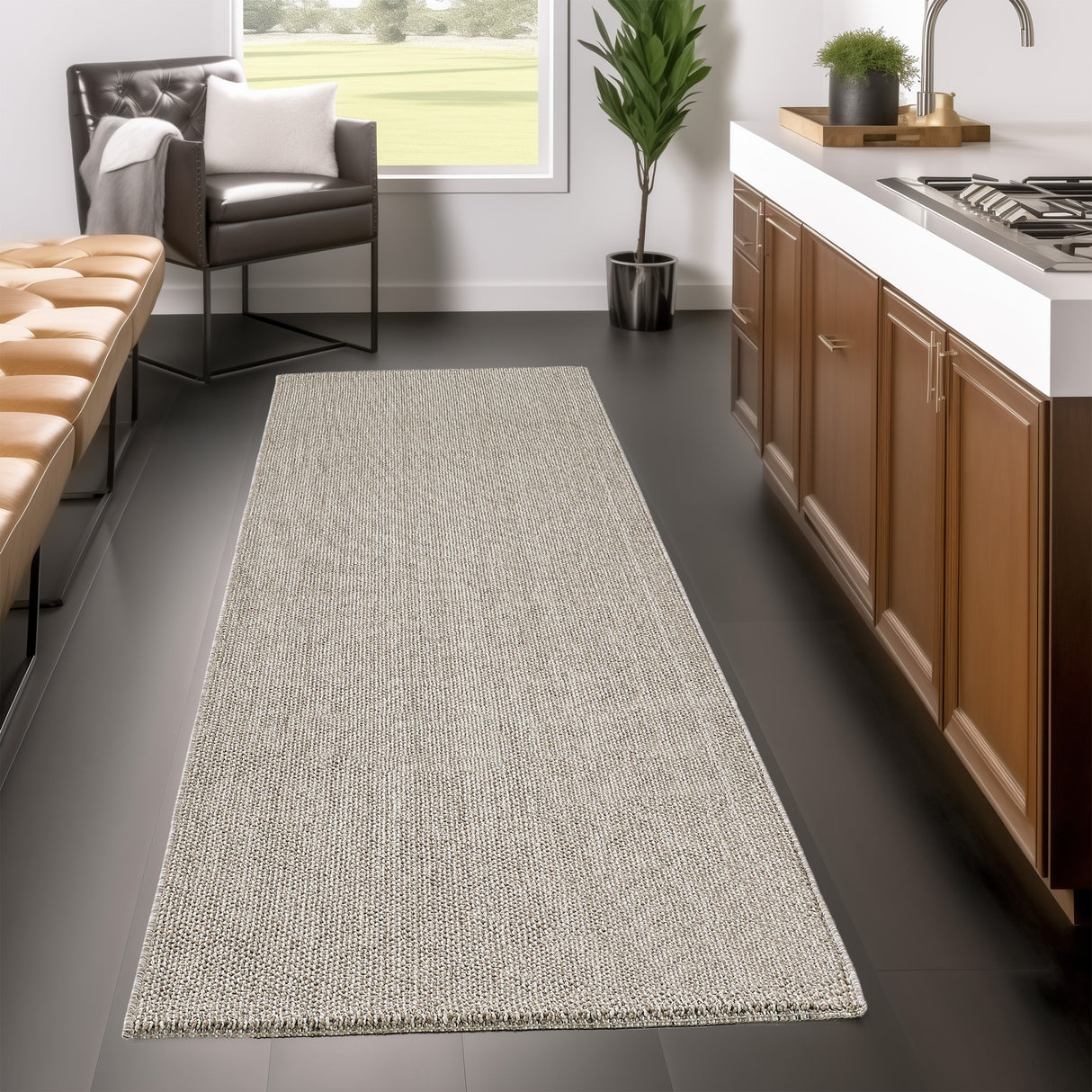 Eliz 4300 Brown – Modern solid-color rug for peace & harmony