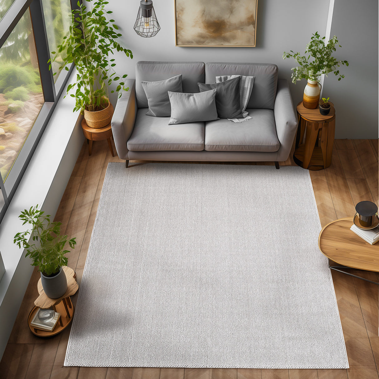 Eliz 4300 Silver – Modern solid-color rug for peace & harmony