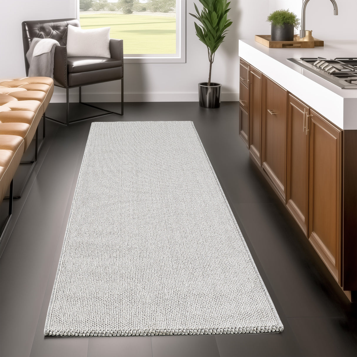 Eliz 4300 Silver – Modern solid-color rug for peace & harmony