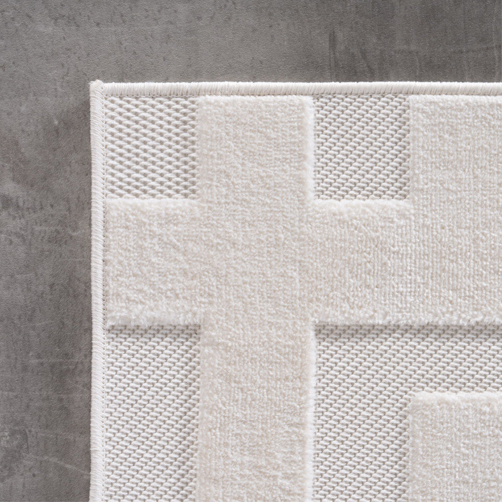 Belle 1656 Creme – 3D Effekt Teppich mit moderner Struktur