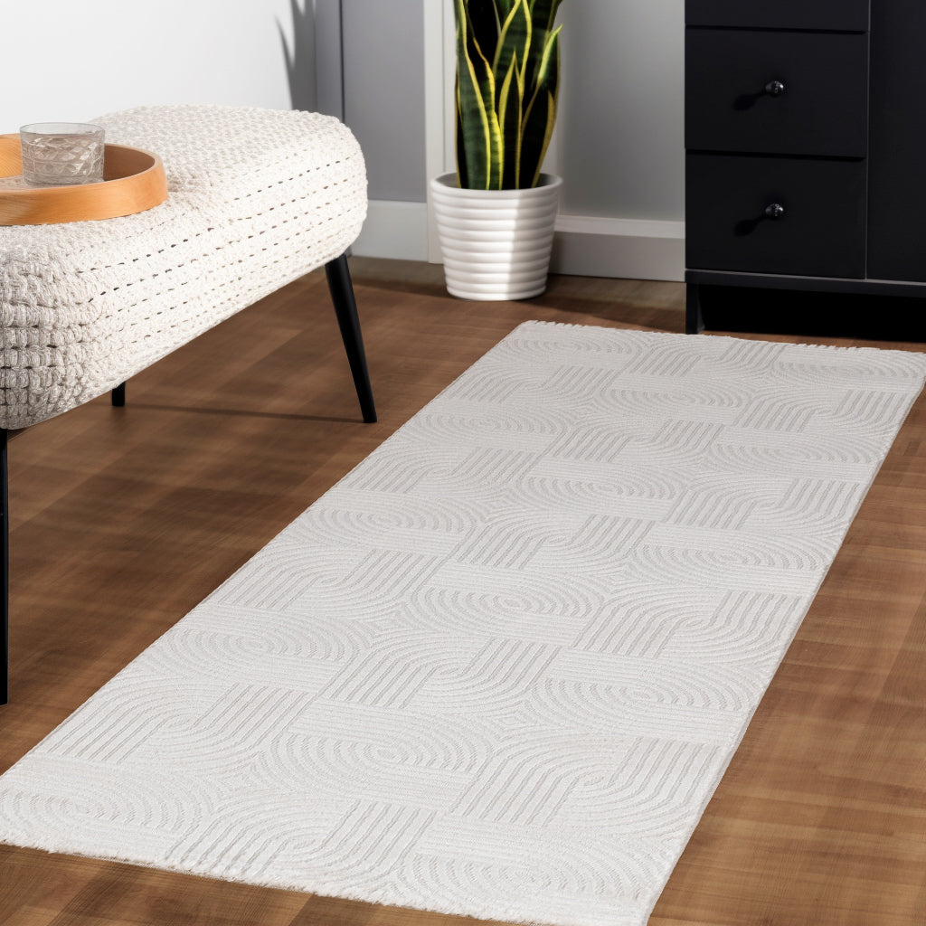 Bellino 1112 Creme – 3D Effekt Teppich mit moderner Struktur