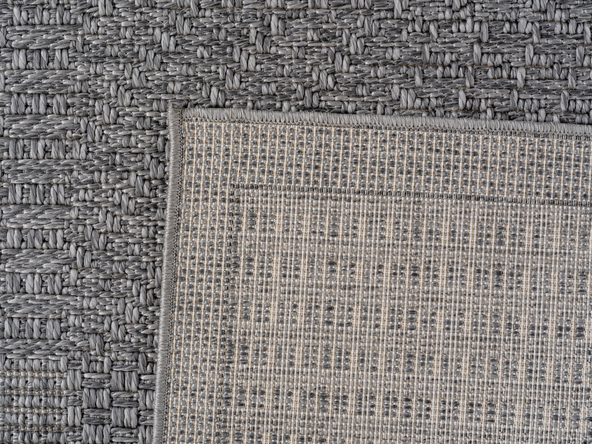 Ritim 1902 Grau – Wetterfester Indoor- & Outdoor-Teppich mit robuster Struktur