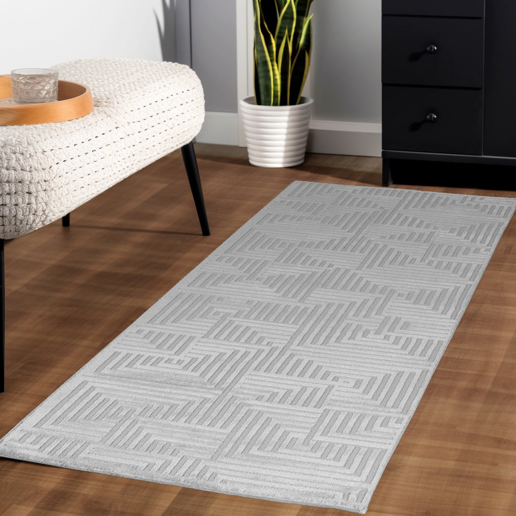 Bellino 1114 Silber – 3D Effekt Teppich mit moderner Struktur