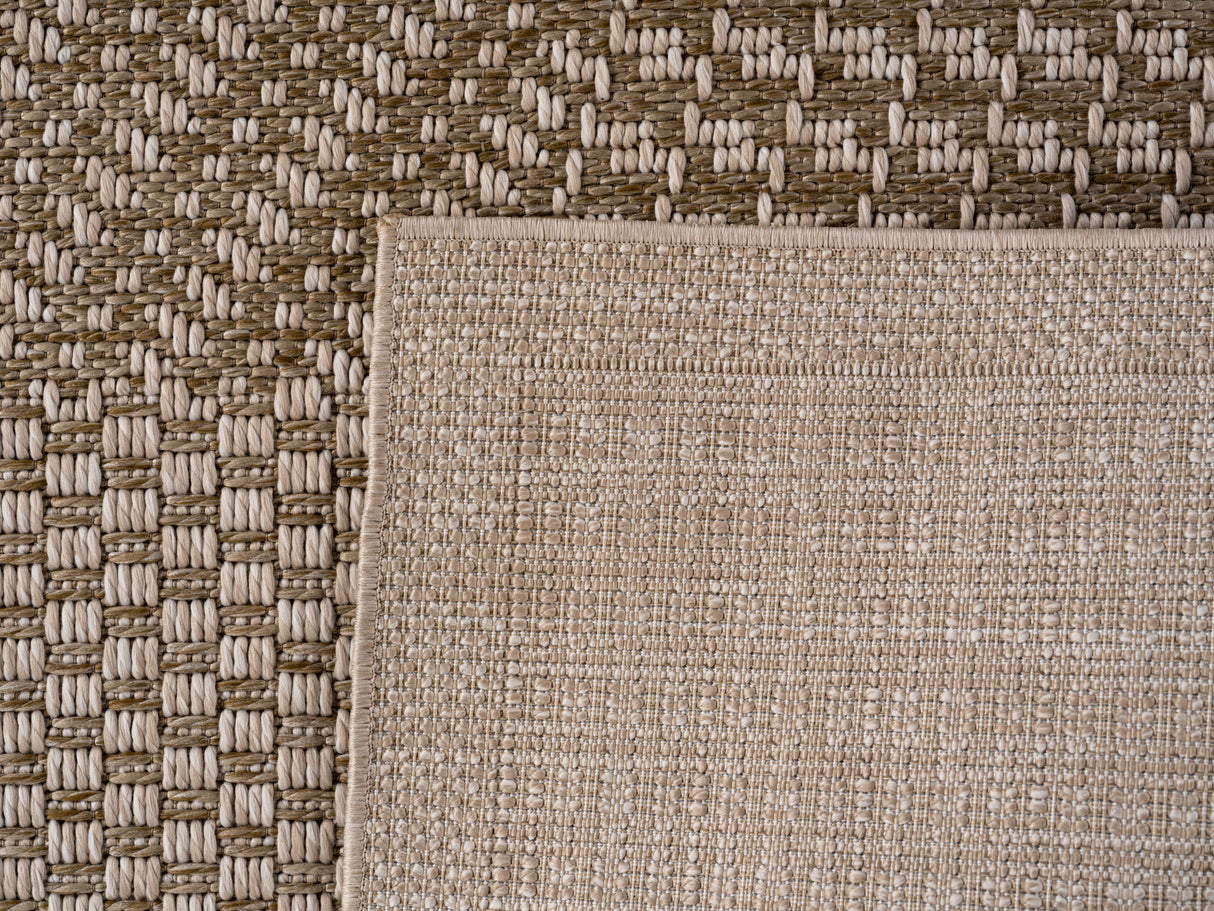 Ritim 1902 Beige – Wetterfester Indoor- & Outdoor-Teppich mit robuster Struktur
