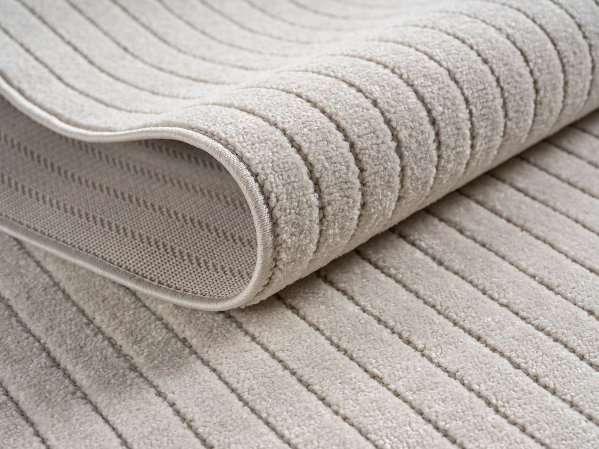 Melodie 1202 Creme – 3D Effekt Teppich mit moderner Struktur