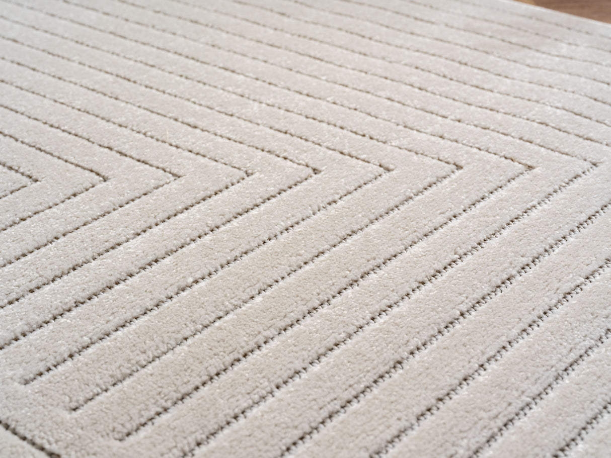 Melodie 1202 Creme – 3D Effekt Teppich mit moderner Struktur