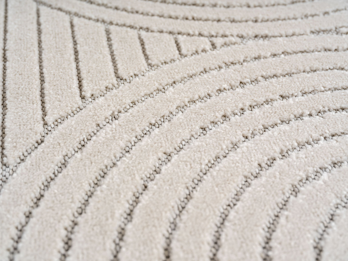 Melodie 1201 Creme – 3D Effekt Teppich mit moderner Struktur