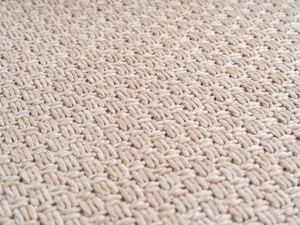 Ritim 1901 Beige – Wetterfester Indoor- & Outdoor-Teppich mit robuster Struktur