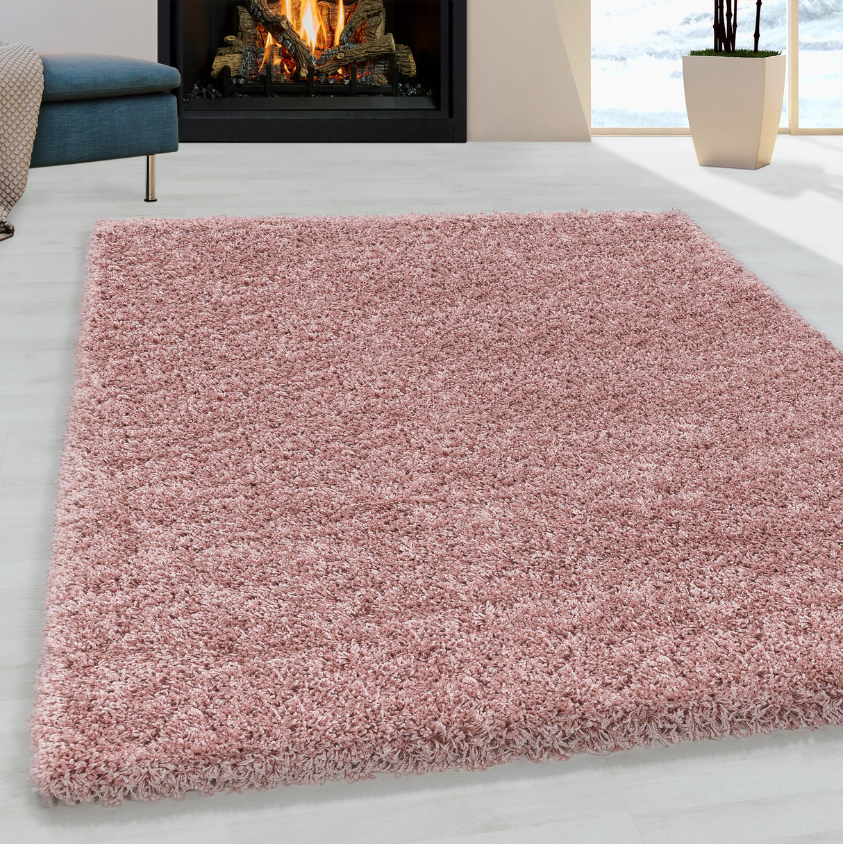 Paris 3000 Rosa – Hochflor Shaggy Teppich für luxuriösen Wohnkomfort