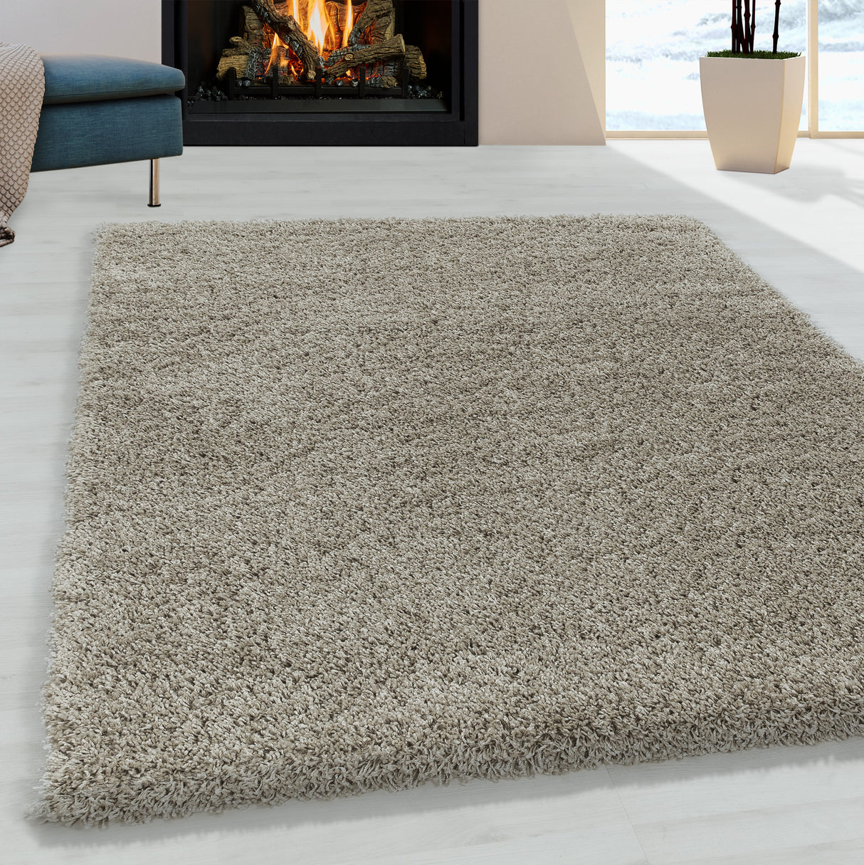 Paris 3000 Natur – Hochflor Shaggy Teppich für luxuriösen Wohnkomfort