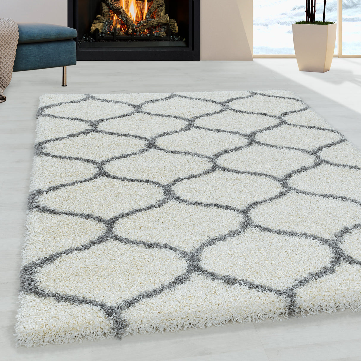 Wellen Shaggy 3201 Creme – Hochflor Shaggy Teppich für extra Komfort