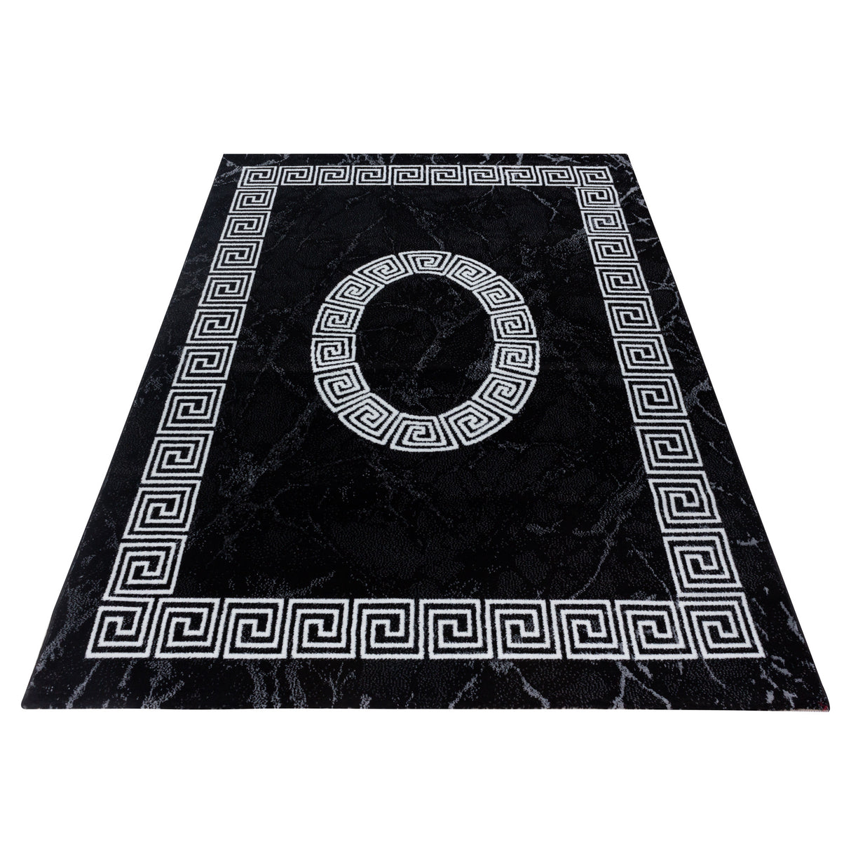 Nour 8009 Schwarz – Moderner Uni Teppich mit zeitlosem Design