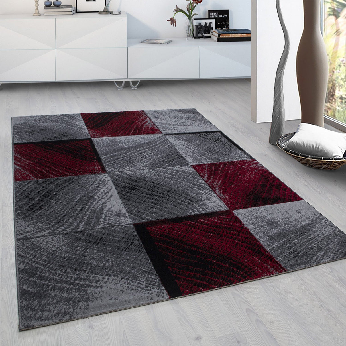 Nour 8003 Rot – Moderner Uni Teppich mit zeitlosem Design