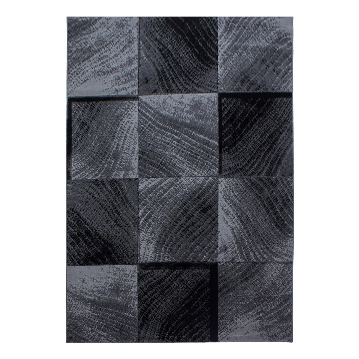 Nour 8003 Schwarz – Moderner Uni Teppich mit zeitlosem Design
