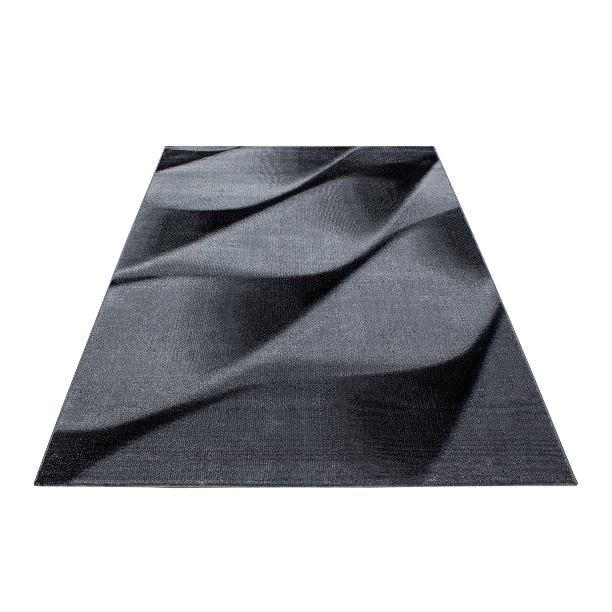 Kristal 9240 Schwarz – Moderner Uni Teppich mit zeitlosem Design