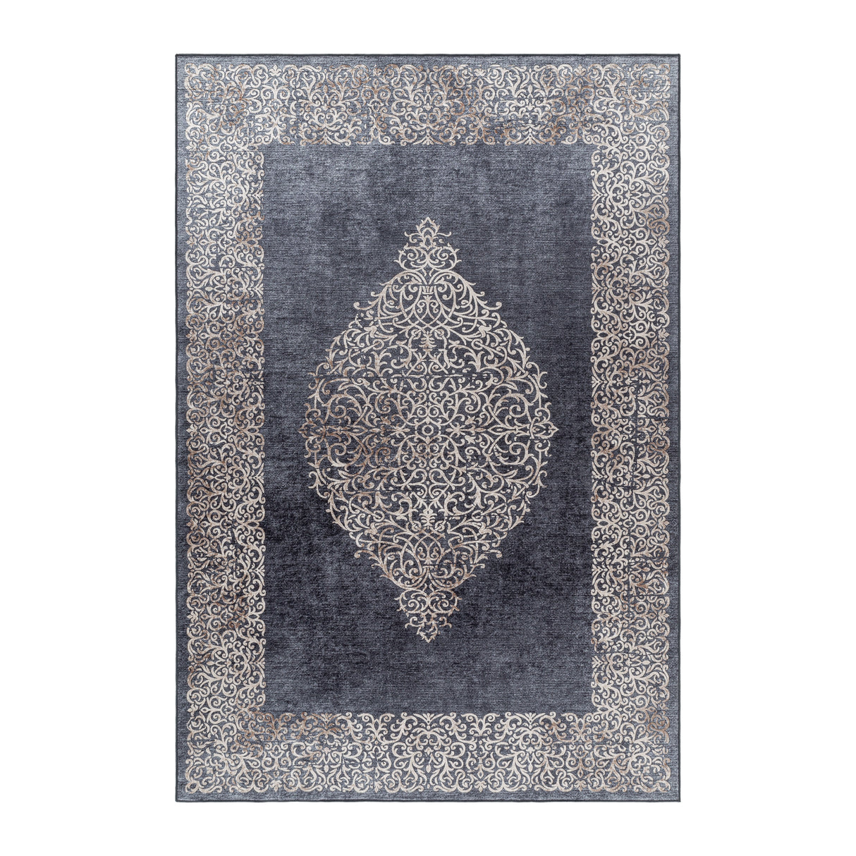 Mosaik 4303 Schwarz – Moderner Uni Teppich mit zeitlosem Design