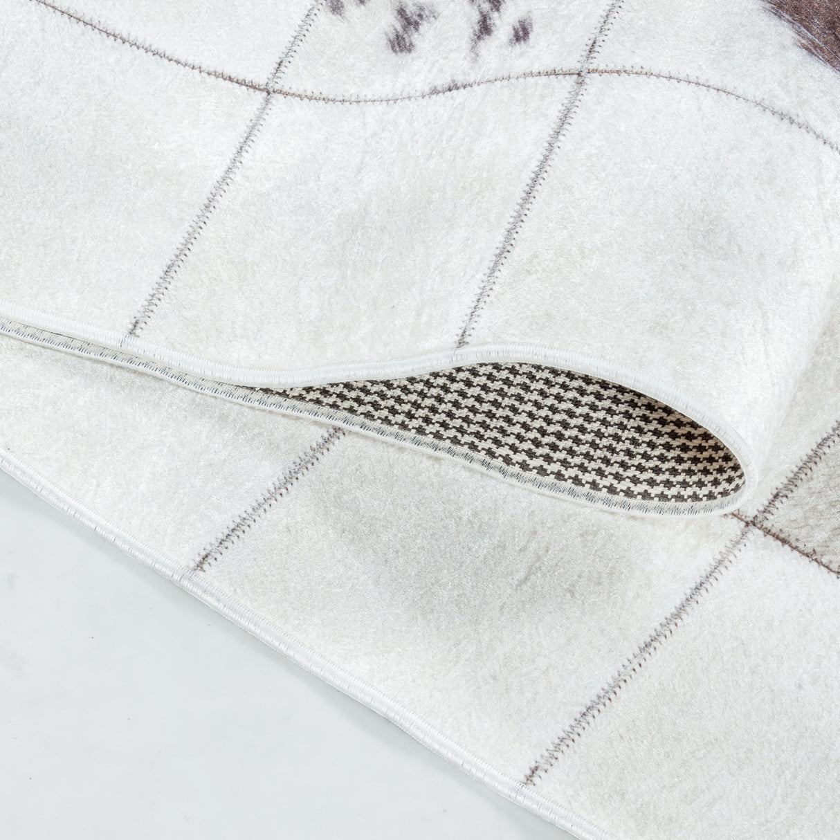 Mosaik 4306 Weiß – Moderner Uni Teppich mit zeitlosem Design