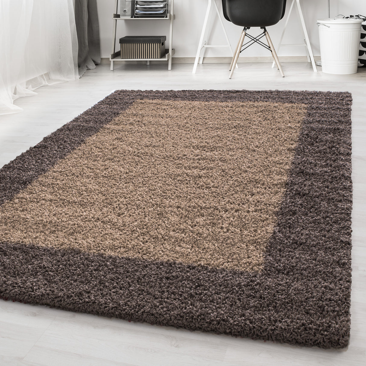 Life 1503 Taupe – High-pile shaggy rug for a warm living atmosphere