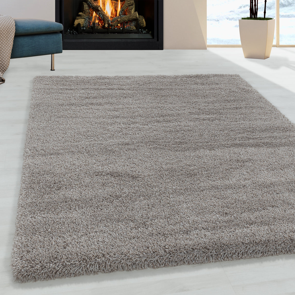 Flair 3500 Beige – Extra Hochflor Shaggy Teppich für maximalen Wohnkomfort