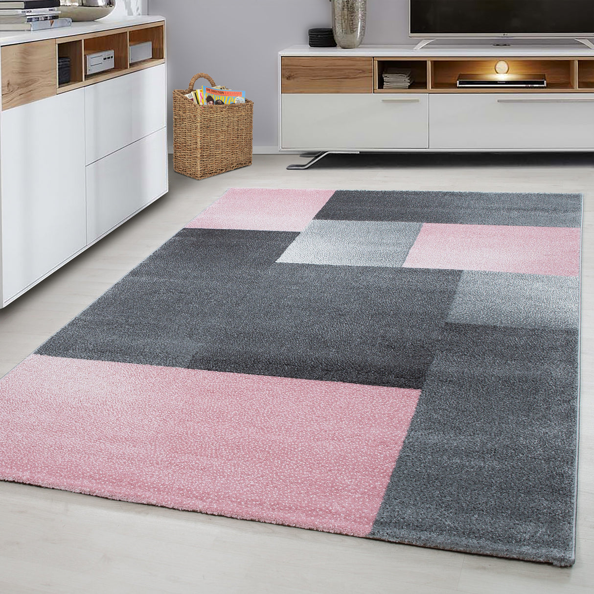 Ocean 1810 Pink – Schlichter Uni Teppich mit ruhiger Ausstrahlung