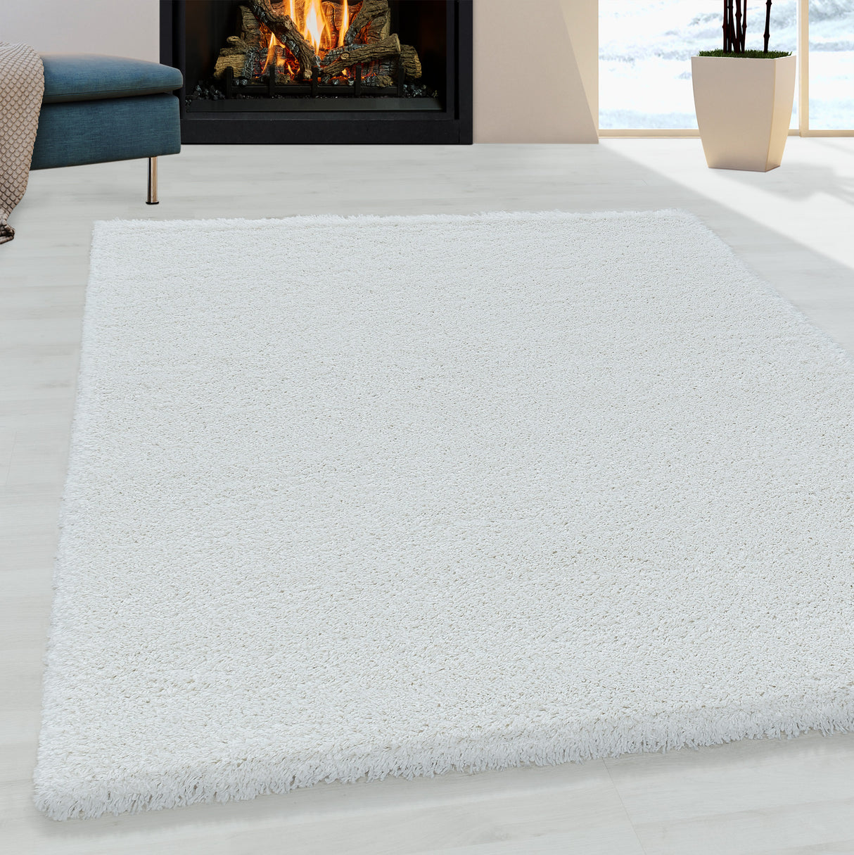 Flair 3500 Weiß – Extra Hochflor Shaggy Teppich für maximalen Wohnkomfort