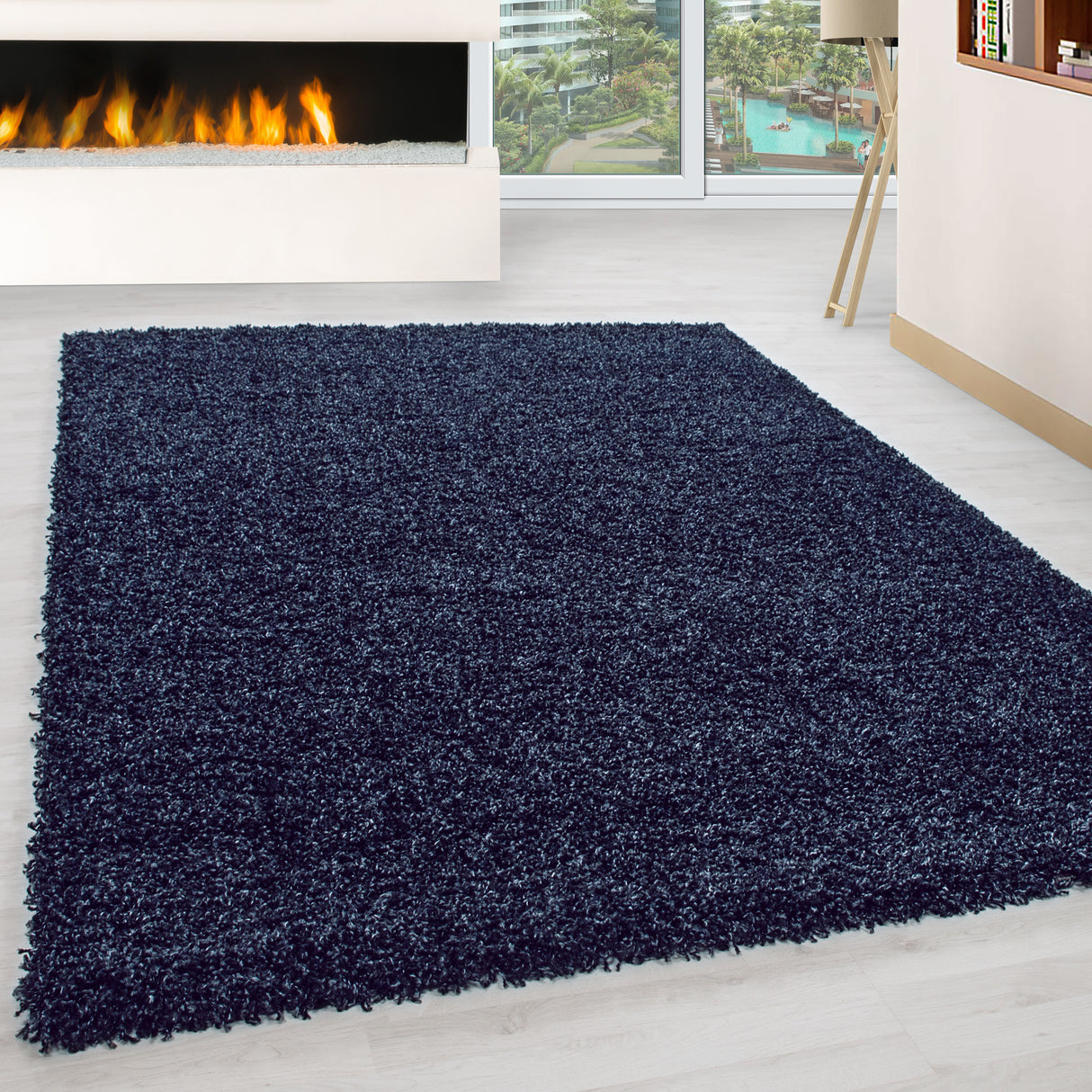 Dama 1500 Marineblau – Hochflor Shaggy Teppich für extra Komfort