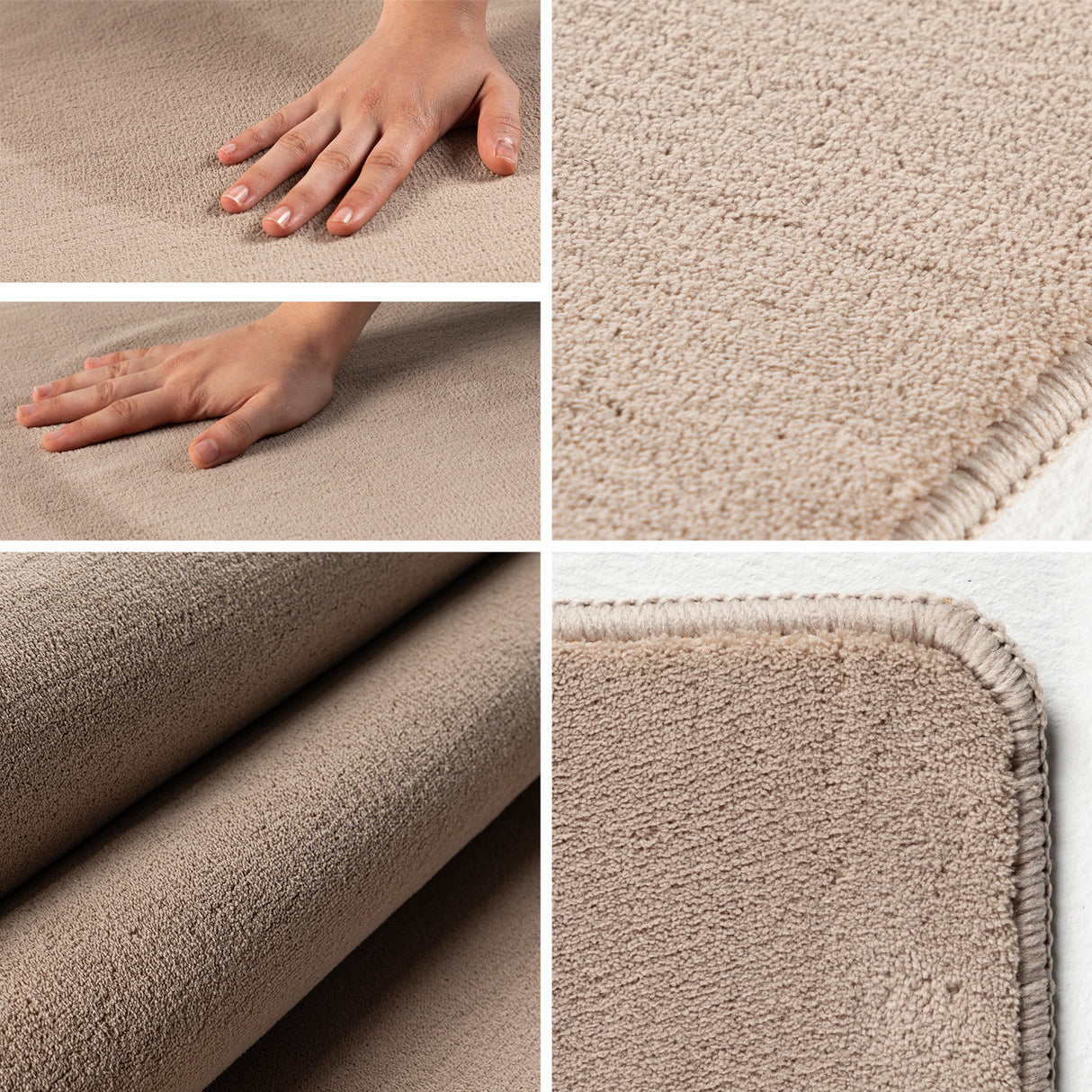 Laura 5400 Beige – Pflegeleichter Uni Teppich mit rutschfester Rückseite