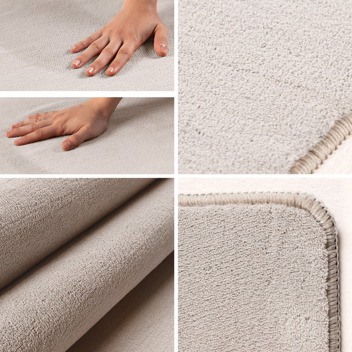 Laura 5400 Creme – Pflegeleichter Uni Teppich mit rutschfester Rückseite