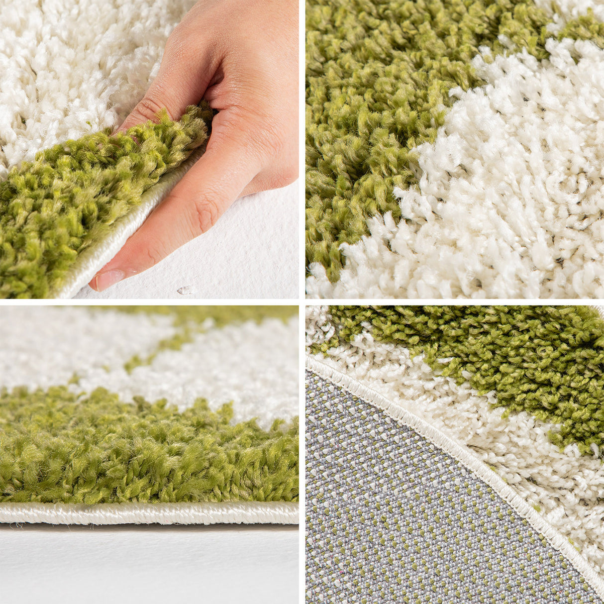 Ball 6001 Grün – Hochflor Shaggy Teppich für extra Komfort