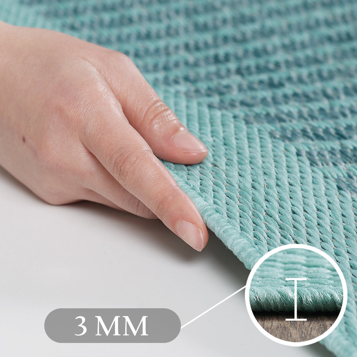 Terra 1410 Blau – Wetterfester Teppich für Innen- & Außenbereiche