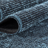 Zeno 1900 Blau – Moderner Uni Teppich mit zeitlosem Design