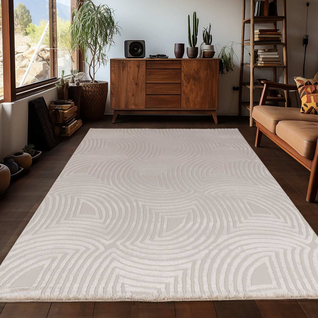 Bellino 1113 Beige – 3D Effekt Teppich mit moderner Struktur