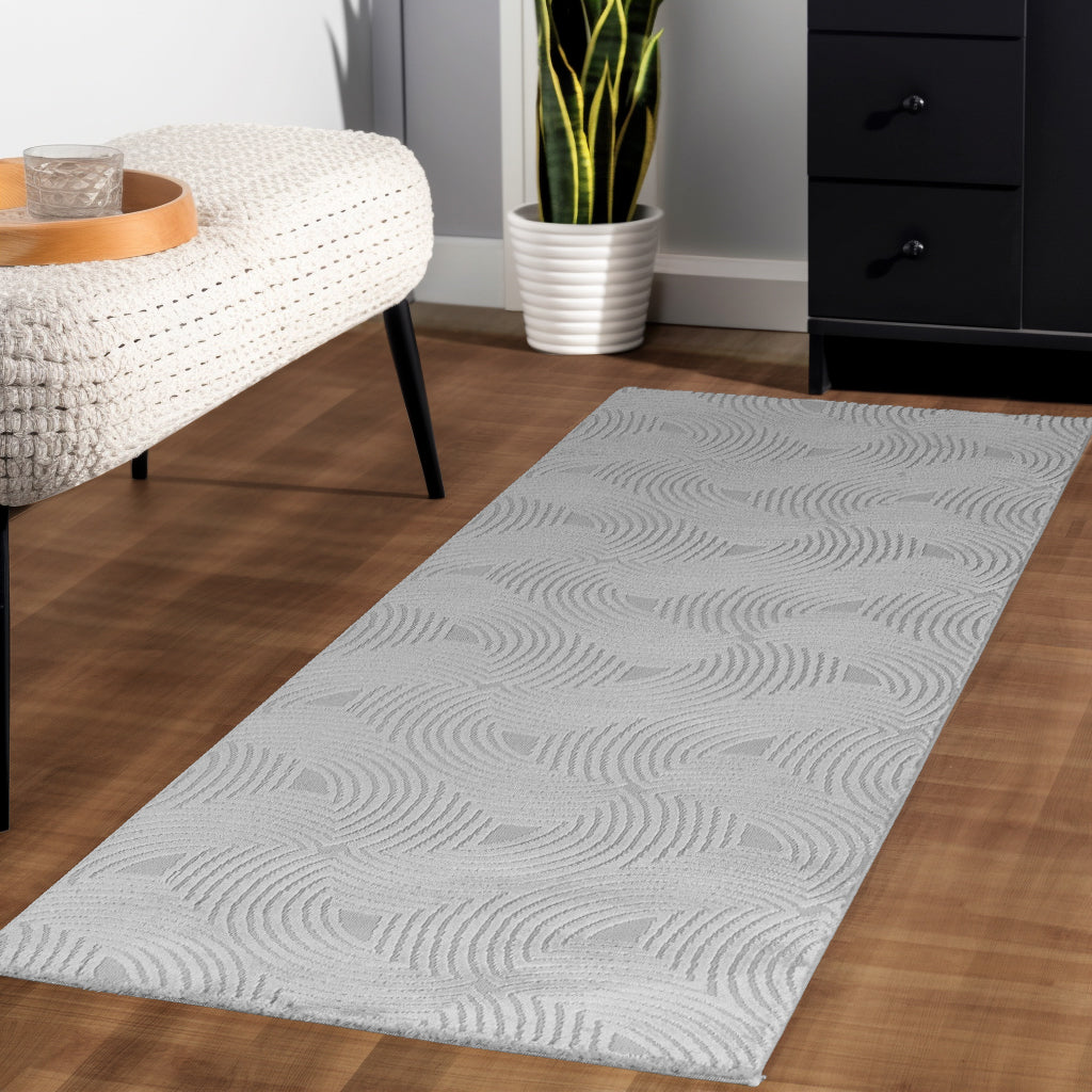 Bellino 1113 Silber – 3D Effekt Teppich mit moderner Struktur