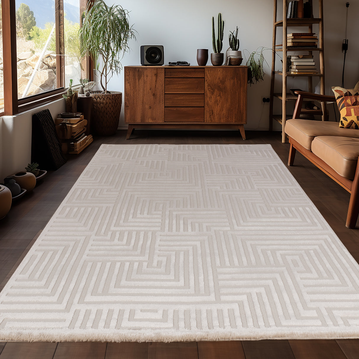 Bellino 1114 Beige – 3D Effekt Teppich mit moderner Struktur