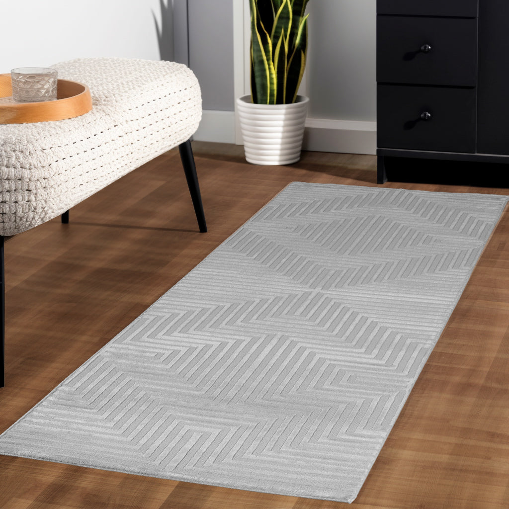 Bellino 1115 Silber – 3D Effekt Teppich mit moderner Struktur