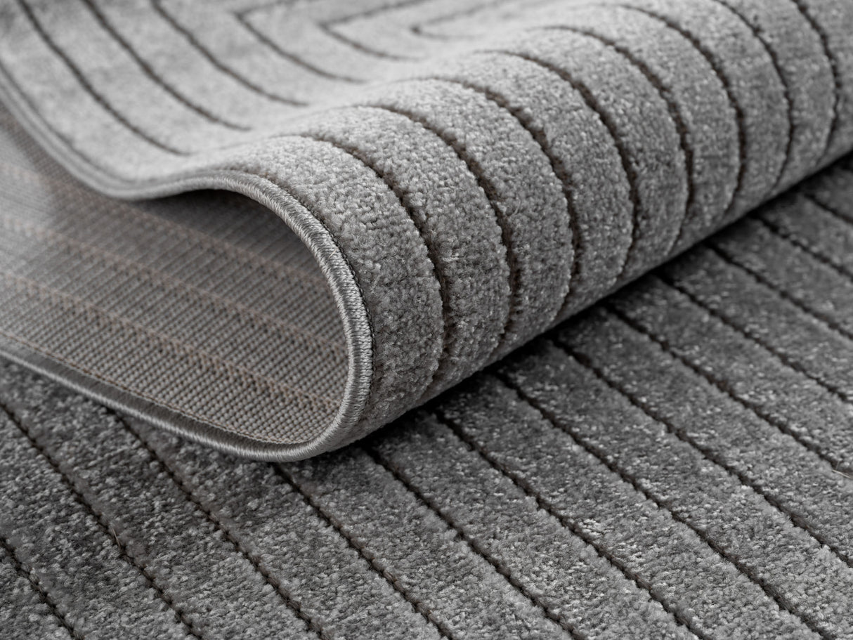 Melodie 1202 Silber – 3D Effekt Teppich mit moderner Struktur