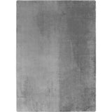 Nora 1400 Silber –  Moderner Uni Teppich mit rutschfester Filz-Rückseite