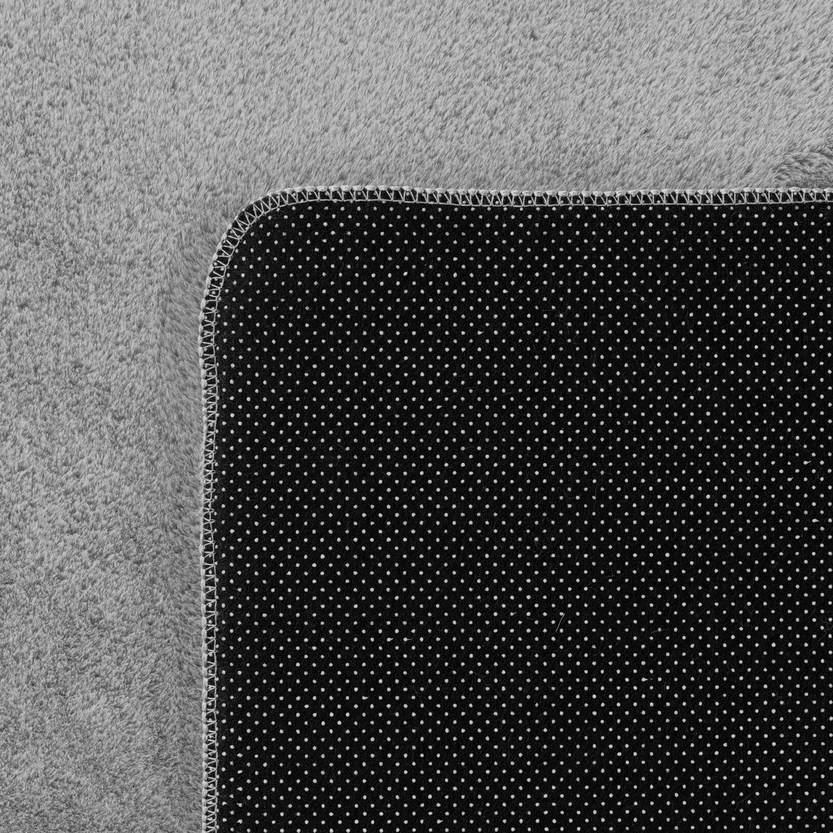 Nora 1400 Silber –  Moderner Uni Teppich mit rutschfester Filz-Rückseite