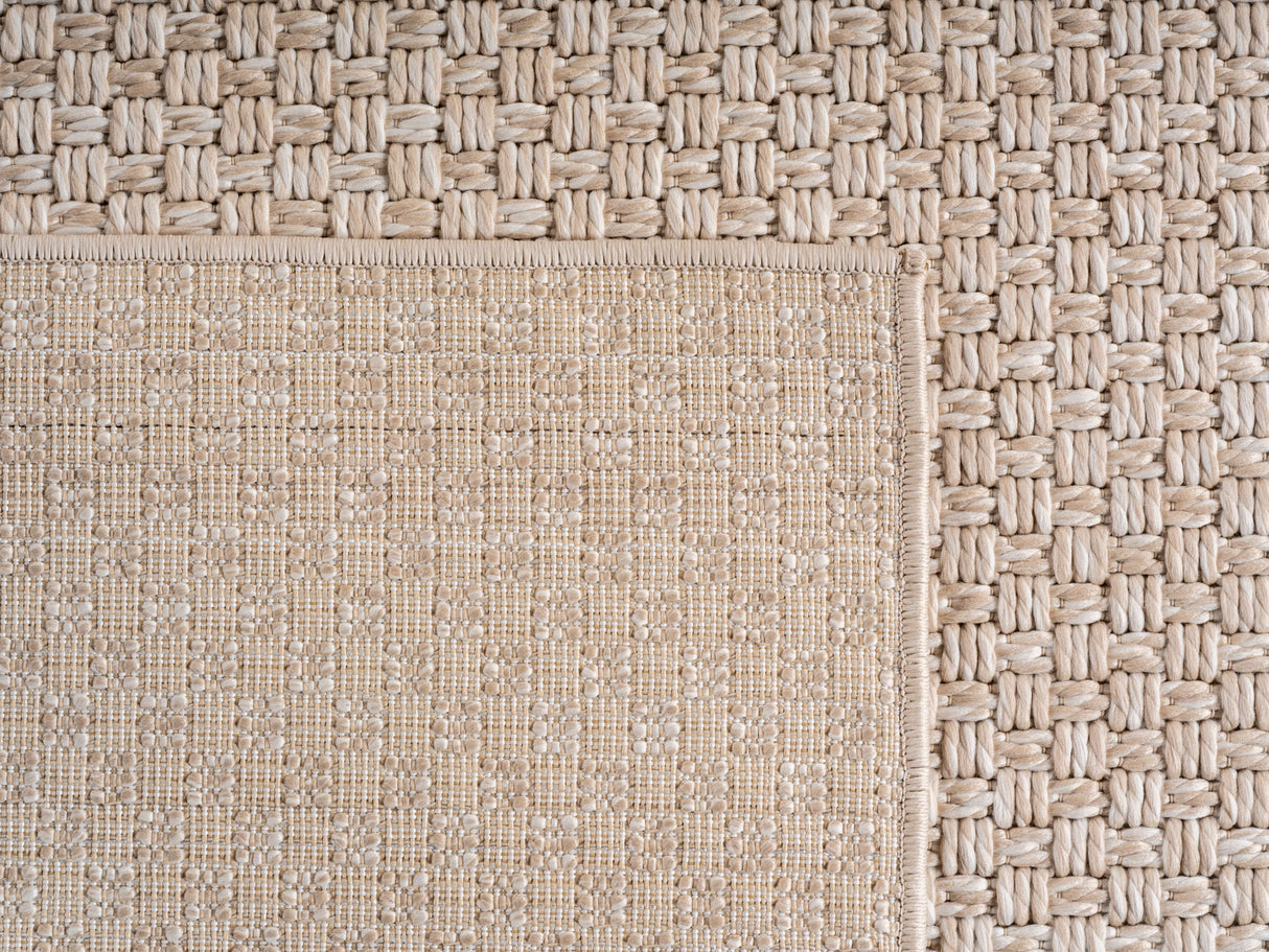 Ritim 1901 Beige – Wetterfester Indoor- & Outdoor-Teppich mit robuster Struktur
