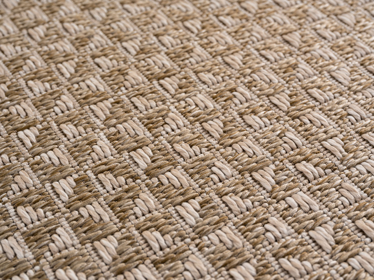 Ritim 1903 Beige – Wetterfester Indoor- & Outdoor-Teppich mit robuster Struktur