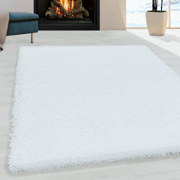 Paris 3000 Weiß – Hochflor Shaggy Teppich für luxuriösen Wohnkomfort