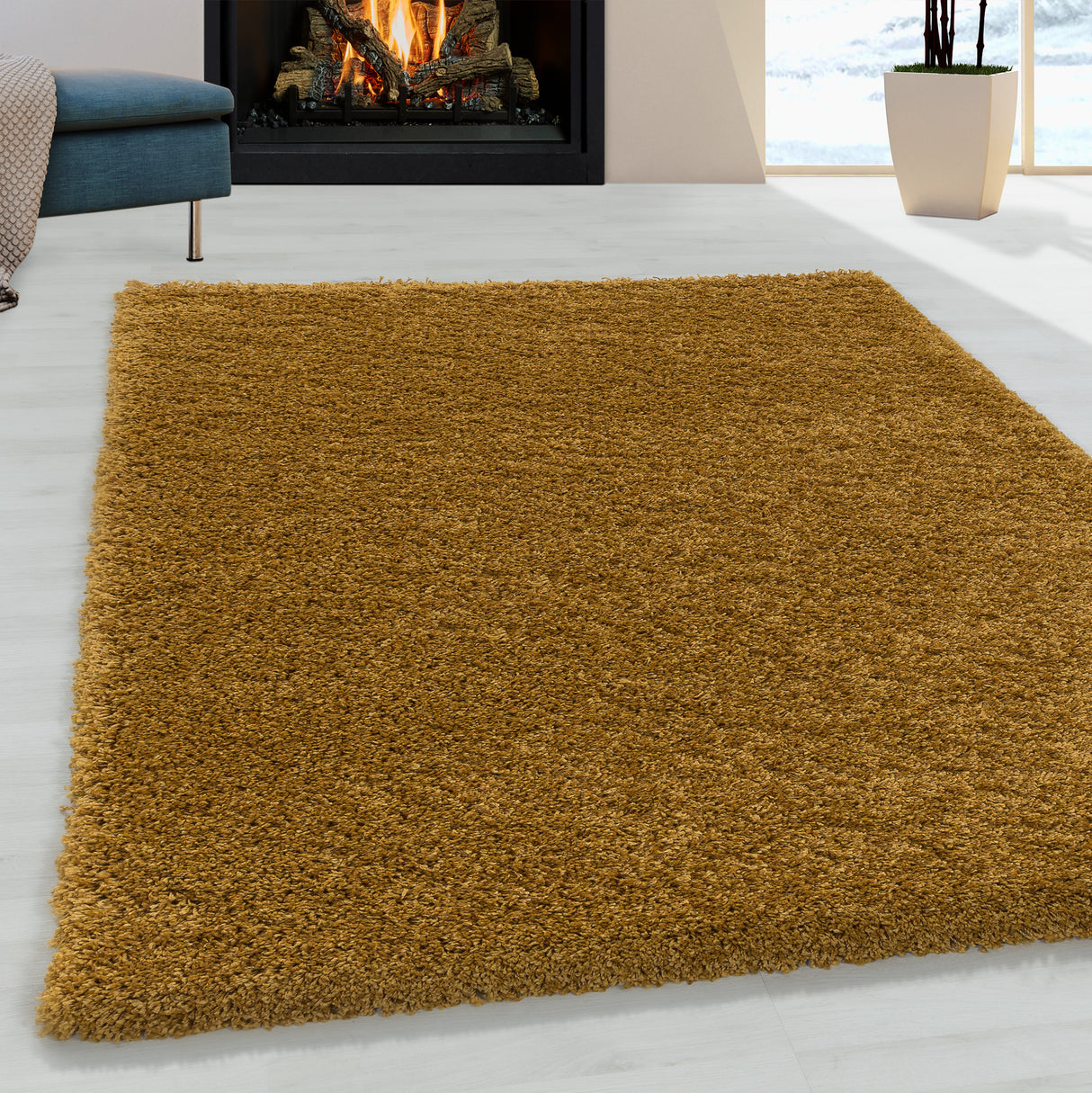 Paris 3000 Gold – Hochflor Shaggy Teppich für luxuriösen Wohnkomfort