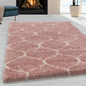 Wellen Shaggy 3201 Rosa – Hochflor Shaggy Teppich für extra Komfort
