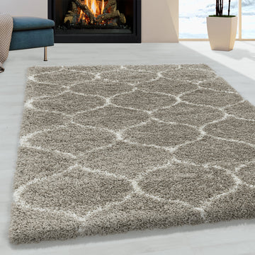 Wellen Shaggy 3201 Beige – Hochflor Shaggy Teppich für extra Komfort