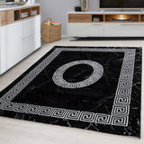 Nour 8009 Schwarz – Moderner Uni Teppich mit zeitlosem Design