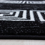 Nour 8009 Schwarz – Moderner Uni Teppich mit zeitlosem Design